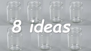 DIY  8 Best Ideas from recycled Glass jars [upl. by Cyprus318]