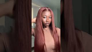 Amazon Prime Day Deals Wig 7x5 Reddish brown yaki straight wig fromuniceamazon Linkin bio [upl. by Akemej]