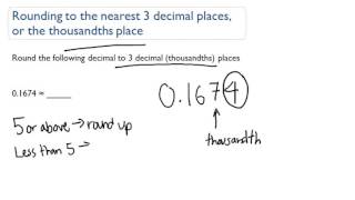 Rounding to the nearest 3 decimal places or the thousandths place [upl. by Hpesojnhoj]