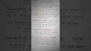 SOCIAL MOBILITY  Meaning amp Definition UNIT5 Stratification and Mobility 1 st Paper Fundamentals [upl. by Adnahsam167]