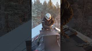 Flue tinning in winter  Hormin pellitys talvella construction roofing diy work [upl. by Ariem477]