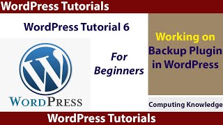 How to use backup plugin updraft plus in WordPress  WordPress  06 for beginners [upl. by Carolle]