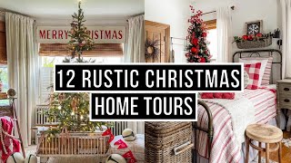 12 Antique Farmhouse Christmas Home Tours  Music Only [upl. by Anetta586]