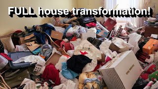 JawDropping Hoarder House Transformation FULL HOUSE CLEANING [upl. by Leuqim]