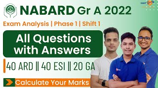 NABARD Gr A 2022 Phase 1 Shift 1 Merit Sections Complete questions with answers By Kailash Tiwari [upl. by Ahsaek768]