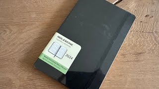 Moleskine Classic Planner 2024 Large Weekly horizontal hard cover 12 months Black Unboxing [upl. by Ennirak]