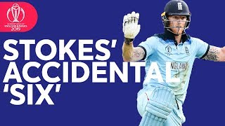 Ball Hits Ben Stokes For Accidental Six  ICC Cricket World Cup 2019 [upl. by Semreh]