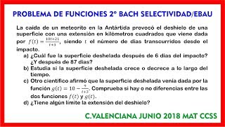 Problema de Optimización de Funciones 2º BACH CCSS SELECTIVIDAD EBAU 01 [upl. by Joane]