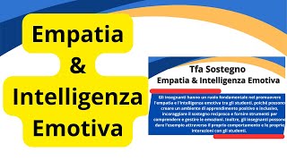 Empatia e Intelligenza Emotiva Tfa Sostegno [upl. by Meenen]