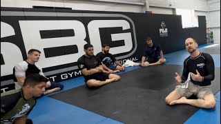 Glyn Powditch BJJ Seminar 1 Guard Passing Escaping Cross sides Headlock Defense [upl. by Nylirek212]