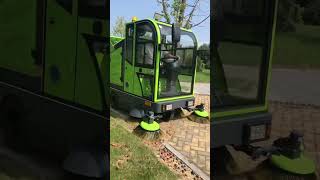 Road Sweeper Leaf Cleaning Demo street sweepers electric street sweeper sweepers cleaning [upl. by Nortyad454]