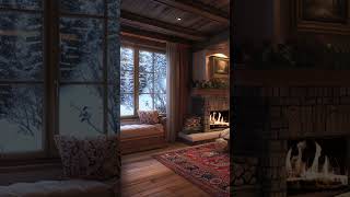 Warm and Cozy Serenity Fireplace Glows as the Snowstorm Roars Outside snowstorm relax snow asmr [upl. by Madora]