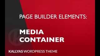 Media Container Page Builder Element in Kallyas WordPress theme v40 [upl. by Ojyllek]