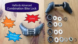 18 Halfords Advanced combination bikecycle lock opened gutted and sawn [upl. by Landmeier]