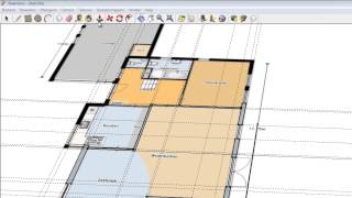 plattegrond overtrekken in sketchup [upl. by Haon]