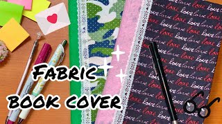 Fabric bookjournal cover No sew Nor stitch [upl. by Anomas]