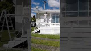 How to paint exterior weatherboards airlesspainting maskingtape diy [upl. by Pega986]