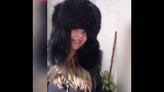 FUR HAT BLACK FOX Ushanka earflaps polar black fox sale on eBay shop Fursberry furlove [upl. by Alletniuq]