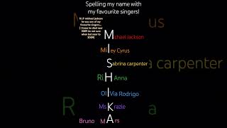 Spelling my name with singers name [upl. by Uranie485]