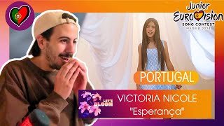 REACTION to Victoria Nicole  Esperança 🇵🇹 PORTUGAL at Junior Eurovision 2024 🇪🇦 SUBTITLED [upl. by Bullion]