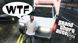 GTA V  AMBULANCE SMASH Freeroam [upl. by Ahsitul]