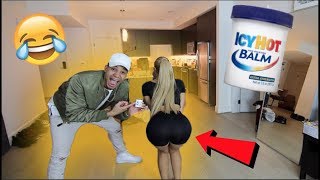 Burning PUY Prank On Girlfriend Icy Hot [upl. by Rehsu]