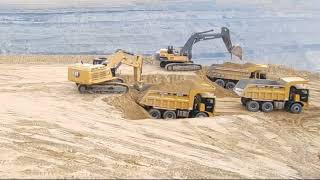 time lapse CAT 395 and Volvo EC750DL with Sany SKT90S [upl. by Shimberg]