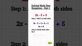 Solving Mult Step Equations🤓maths algebra algebrabasics mathsshorts equation trending [upl. by Olpe809]