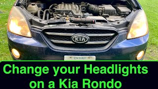 Kia Rondo Headlight Bulb Change [upl. by Adlecirg]