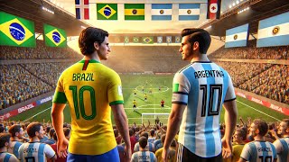 Brazil Vs Argentina Full Match Highlight  International Cup Match  DLS 2020 Gameplay [upl. by Nessa]