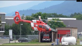 H145  REGA 2  Landung amp Start  Freiburg Flugplatz DE [upl. by Syah]