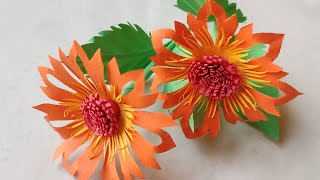 I Made Beautiful Flower Crafts Using Only Paperschool craft ideapaper crafthome decordiy craft [upl. by Weatherley805]