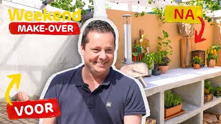 In twee dagen een mediterrane tuin mét buitenkeuken [upl. by Arataj]