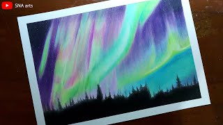 Drawing Aurora Borealis With Color Pencils  Stabilo Swans ARTY [upl. by Frey]