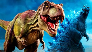 🔴Dinosaurs revolt battle with Godzilla 2014  Indominus Rex  Giganotosaurus VS Team Megalodon Rex [upl. by Burnsed748]