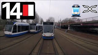 🚊 GVB Amsterdam Tramlijn 14 Cabinerit Slotermeer  Flevopark Driver’s view POV 2018 [upl. by Atinot]