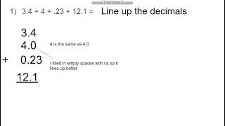 add and subtract decimals part 1 [upl. by Green]