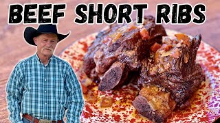 Braised Beef Short Ribs in a Dutch Oven  Wyoming Ranch Cooking [upl. by Twitt]