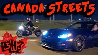 CANADA Street Racing  Evading POLICE 1100hp Corvette RX7 amp more [upl. by Barna]