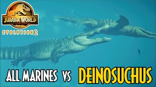 Deinosuchus HUNTING All Marines Dinosaurs  Jurassic World Evolution 2 [upl. by Ahseikal173]