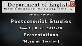 Postcolonial Studies  Morning Session  Semester 3  DoEngMKBU [upl. by Suter]