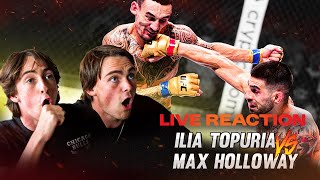 REACTION TO ILIA TOPURIA KNOCKOUT Ilia Topuria vs Max Holloway Live Reactions [upl. by Benedetto]