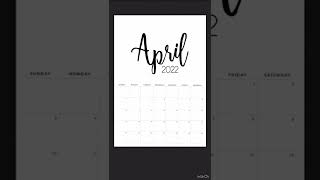 FREE BLANK CALENDAR FOR APRIL 2022 [upl. by Bill135]