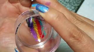 Sharpie Stamping using silver holo tutorial [upl. by Sirob]