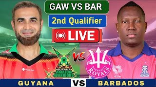 CPL Live  Qualifier 2  Amazon Warriors Vs Barbados Royals Live Cricket Match  GAW Vs BAR [upl. by Icat]