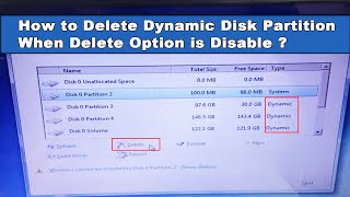 All Disk Partition are Dynamic  Delete Option is Disable [upl. by Halie778]