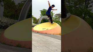 Skating a Giant Apple amp Caterpillar in Korea 🍎🐛🇰🇷 shorts [upl. by Livvie]