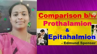 Tsharunishaa ComparisonbetweenEpithalamion andProthalamionbyEdmundSpenser Pg Trb English videos [upl. by Laen280]