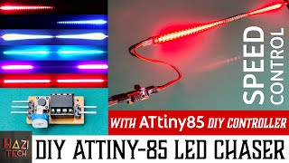 How To Make A Multi Pattern LED Chaser With ATtiny85 Microcontroller [upl. by Iuq]