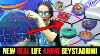 NEW REAL LIFE ANIME BEYSTADIUM BEYBLADE BURST EVOLUTION TURBO CHOZ GOD BATTLES [upl. by Nnaegroeg]